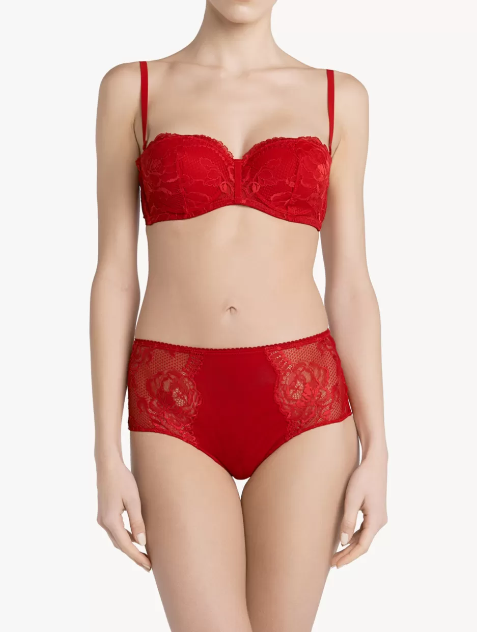 Bandeau | Padded-La Perla Lace Bandeau Bra Red