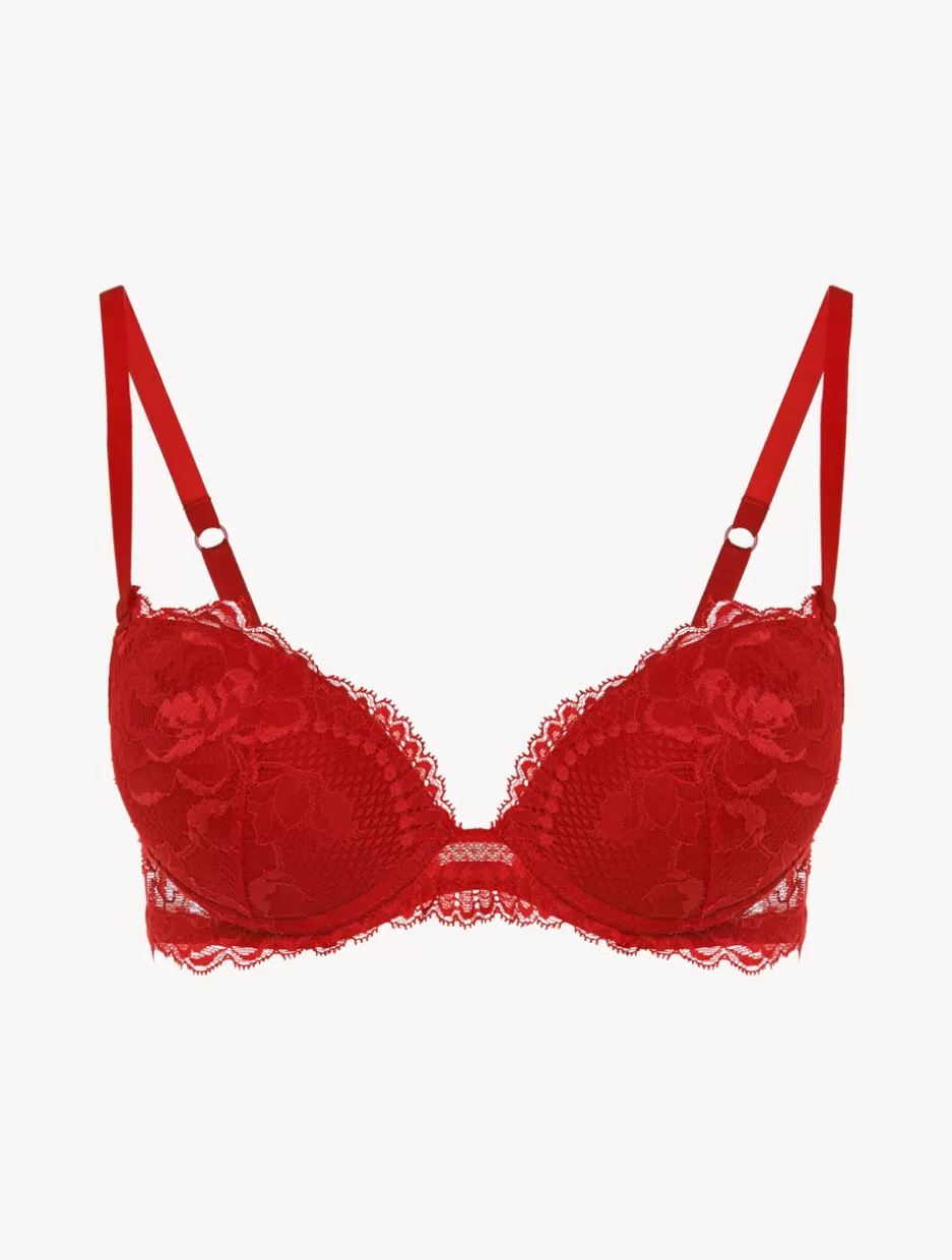 Padded | Push-Up-La Perla Lace Push-up Bra Red