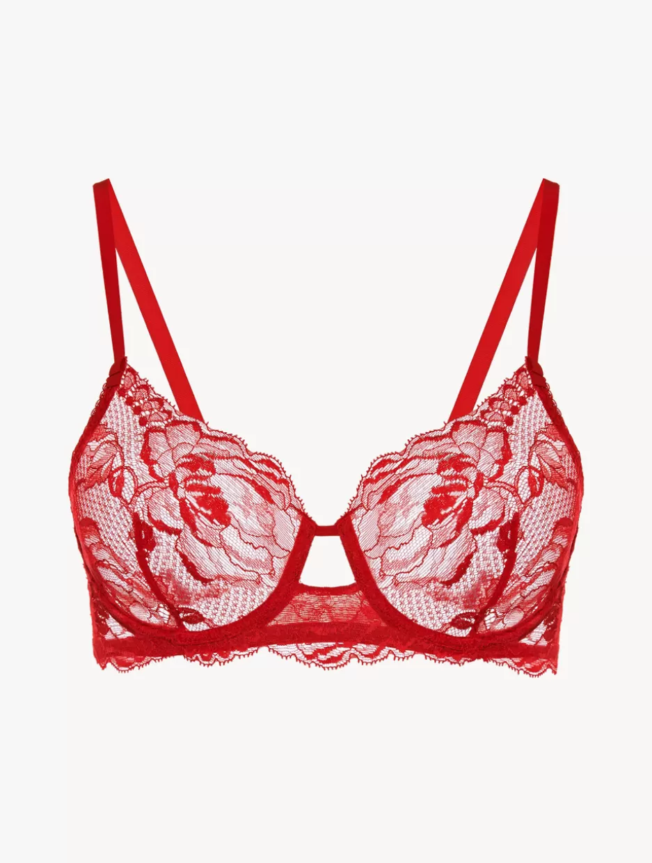 Underwired-La Perla Lace Underwi Bra Red