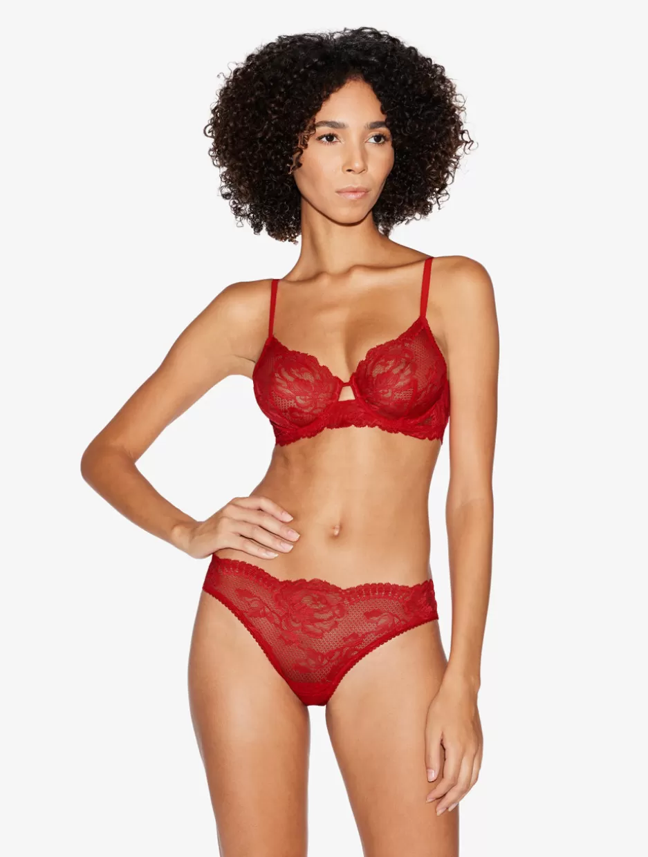 Underwired-La Perla Lace Underwi Bra Red