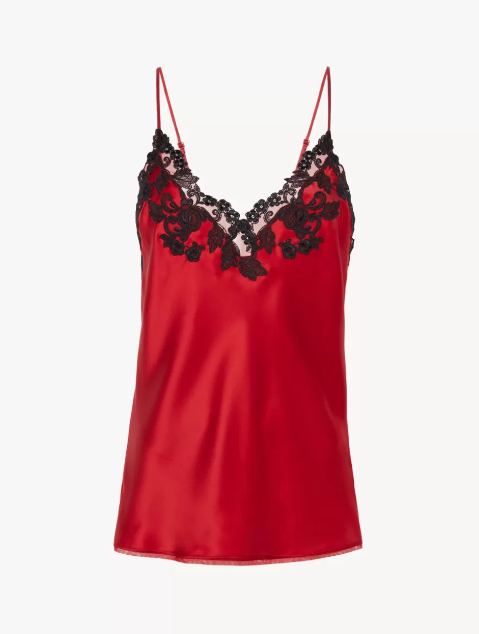 Camisoles | Pajamas-La Perla Silk Camisole With Frastaglio Red