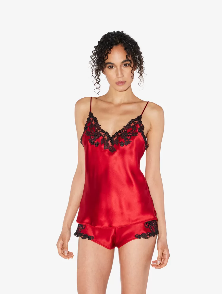Camisoles | Pajamas-La Perla Silk Camisole With Frastaglio Red