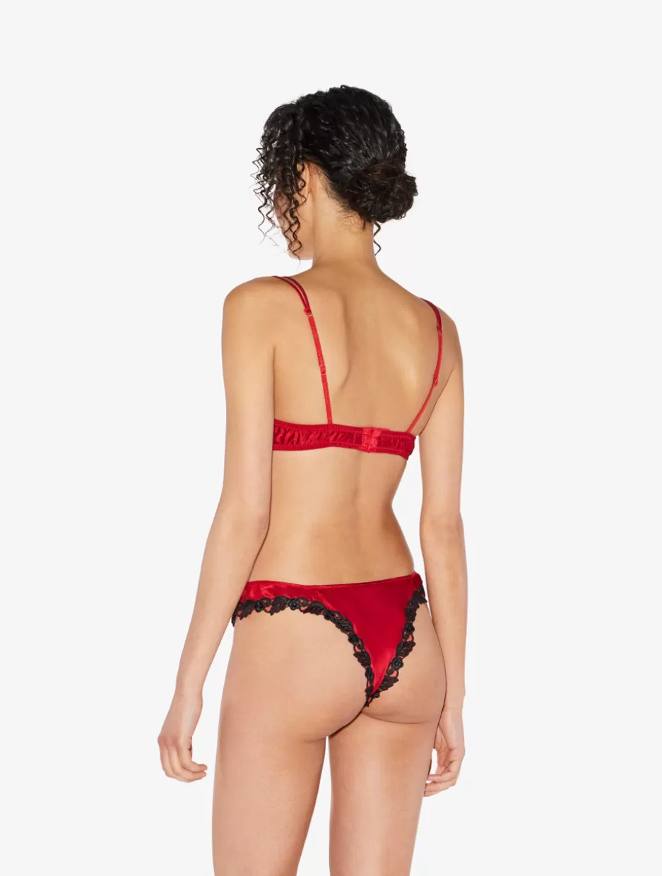 Padded | Push-Up-La Perla Silk Push-up Bra With Frastaglio Red