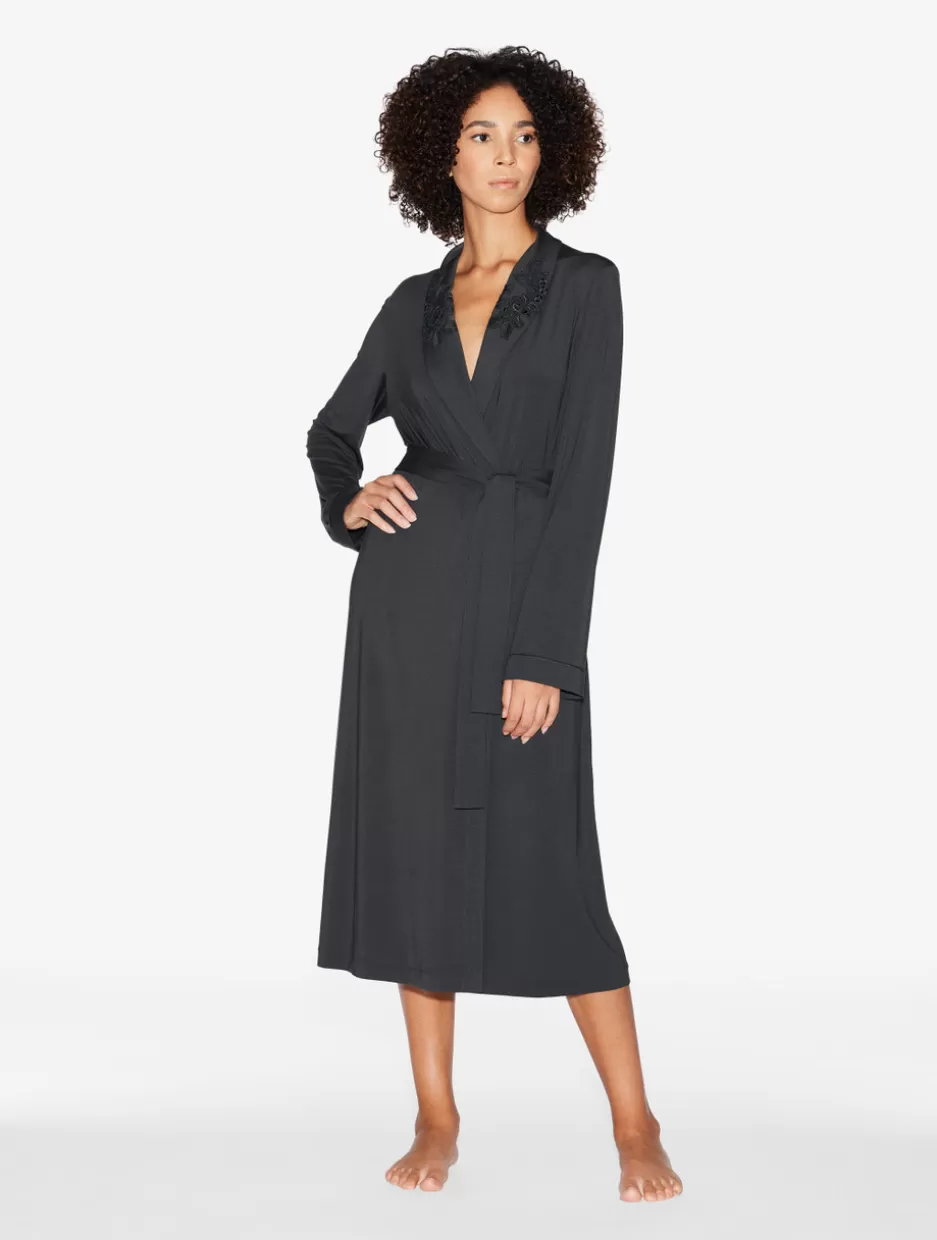 Loungewear | Robes-La Perla Robe In Charcoal Grey