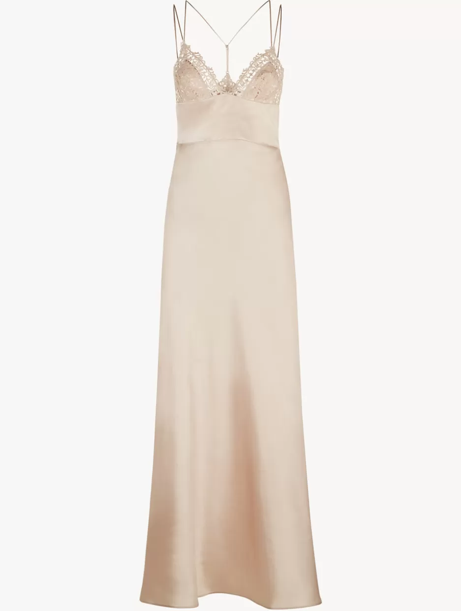 Slips & Dresses | Silk Sleepwear-La Perla Rose Beige Long Night Dress RoseBeige