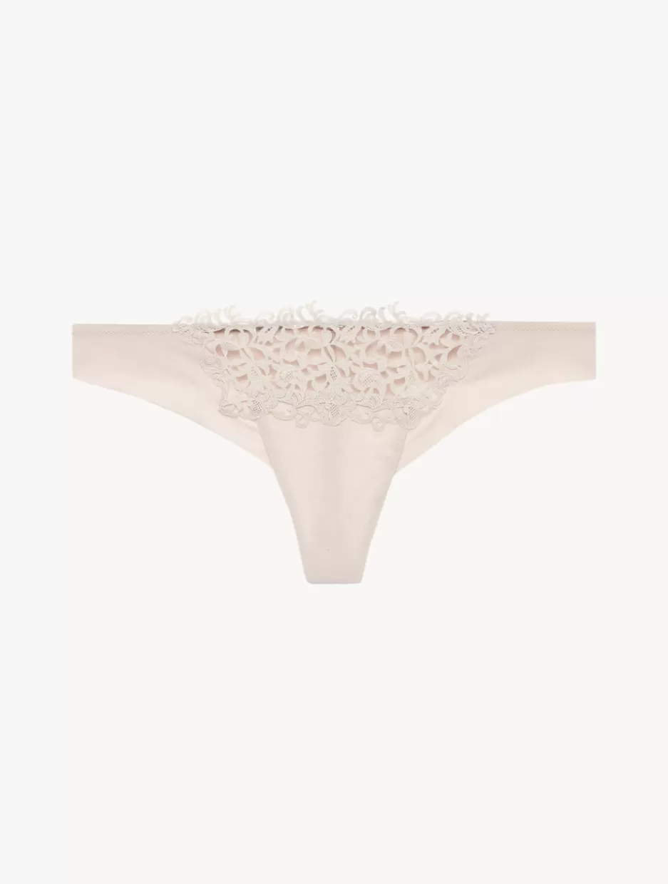 G string & Thong-La Perla Rose Beige Macramé Thong RoseBeige