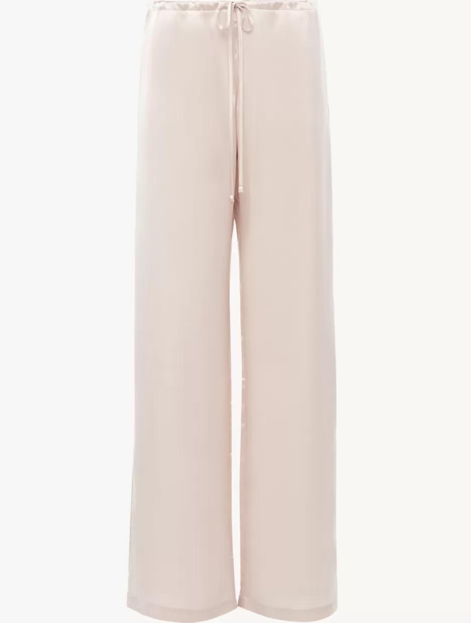 Pajamas | Sleep Shorts & Trousers-La Perla Rose Beige Silk Trousers RoseBeige