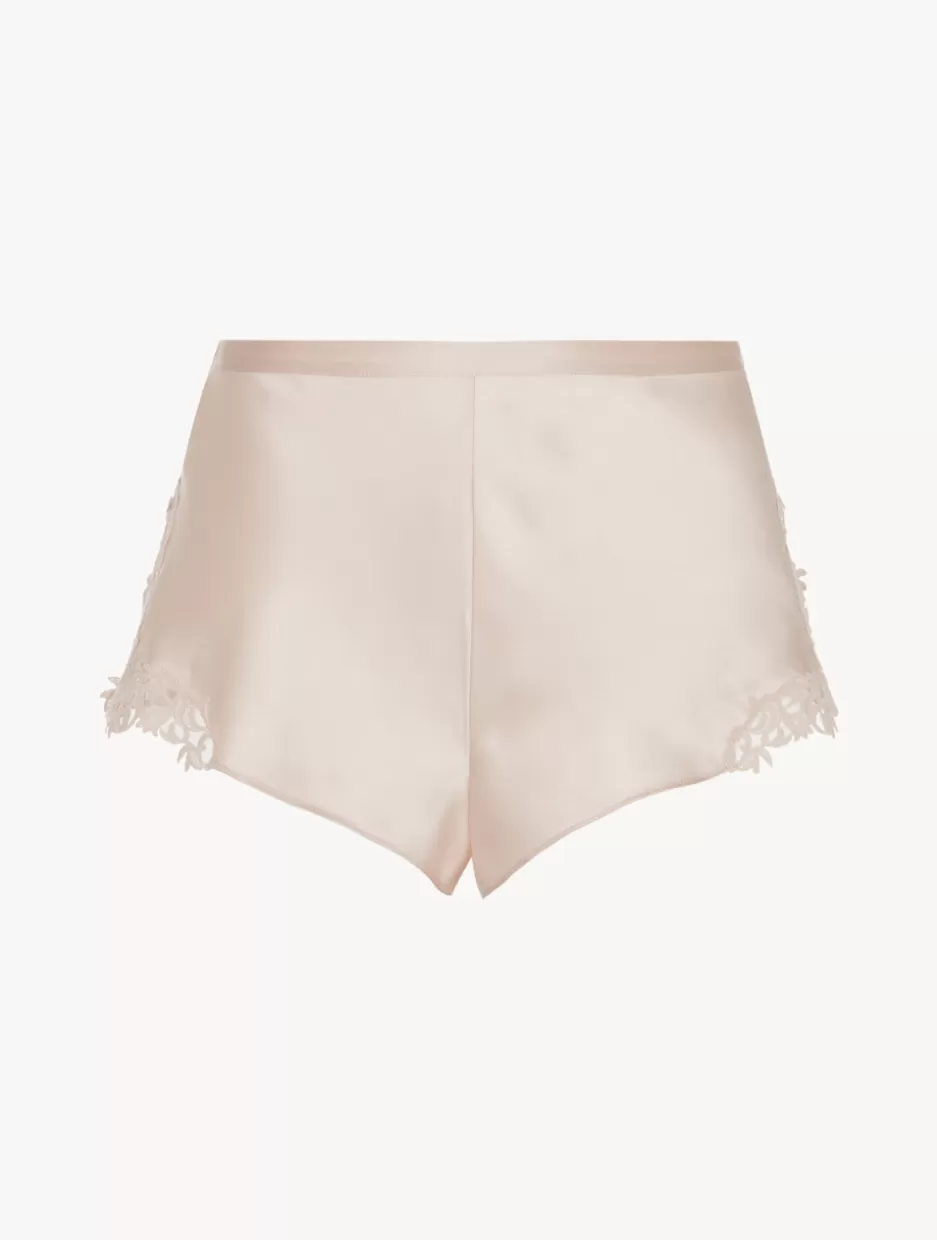Pajamas | Sleep Shorts & Trousers-La Perla Rose Beige Sleep Shorts With Macramé Frastaglio RoseBeige