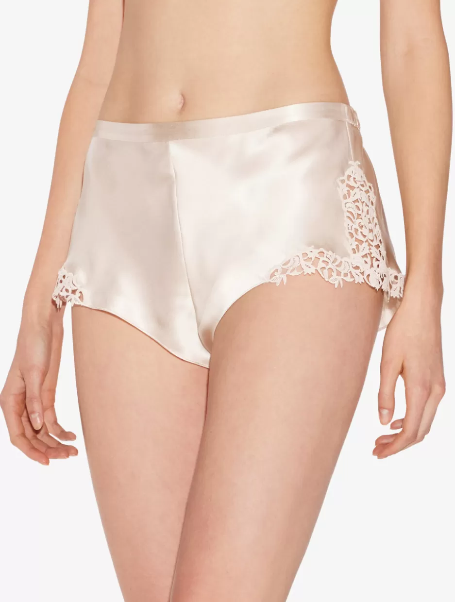 Pajamas | Sleep Shorts & Trousers-La Perla Rose Beige Sleep Shorts With Macramé Frastaglio RoseBeige