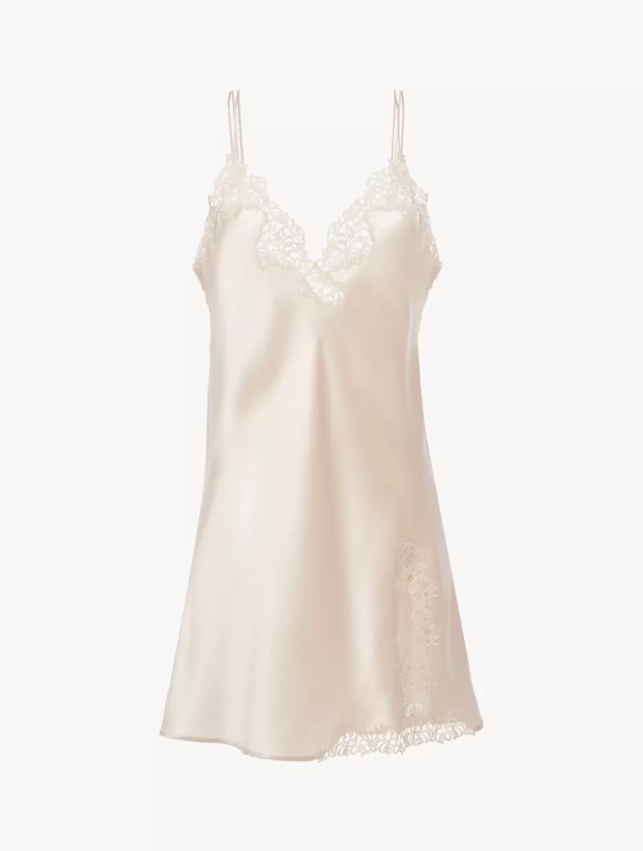 Slips & Dresses | Silk Sleepwear-La Perla Rose Beige Slip With Macramé RoseBeige