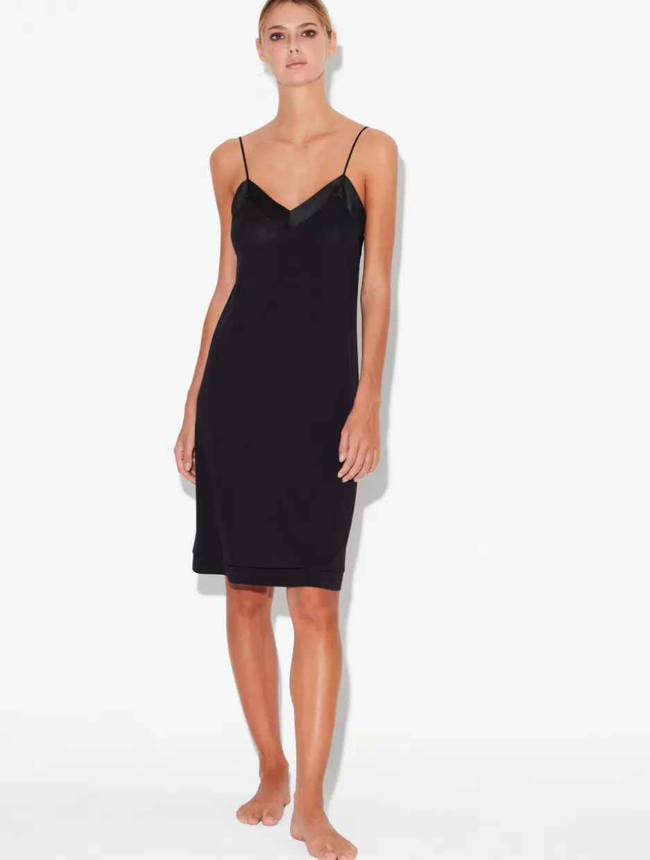 Slips & Dresses-La Perla Short Nightdress In Onyx Black