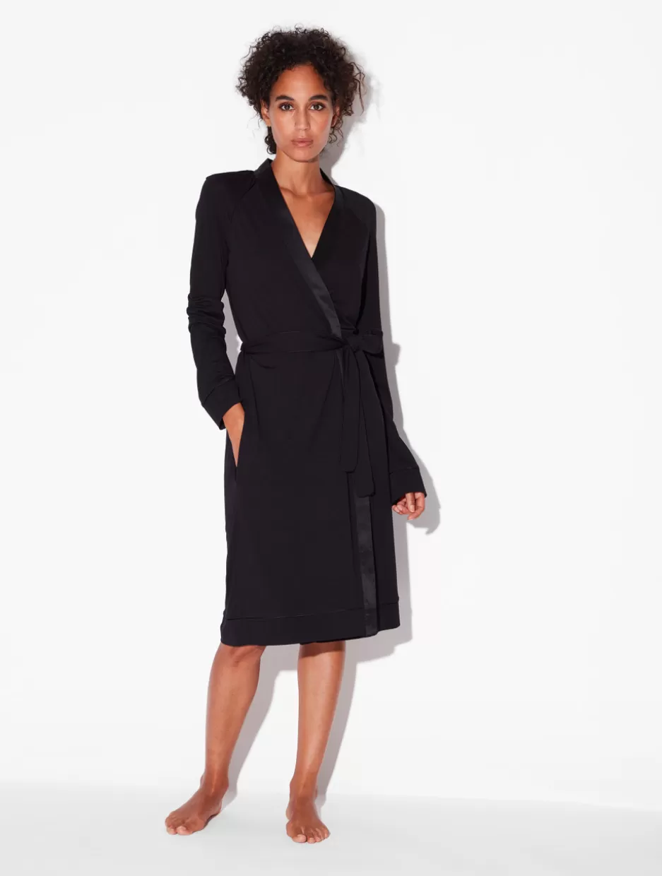 Robes-La Perla Short Robe In Onyx Black