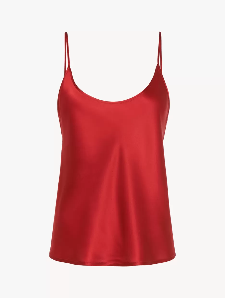 Camisoles | Pajamas-La Perla Silk Camisole In Garnet Red