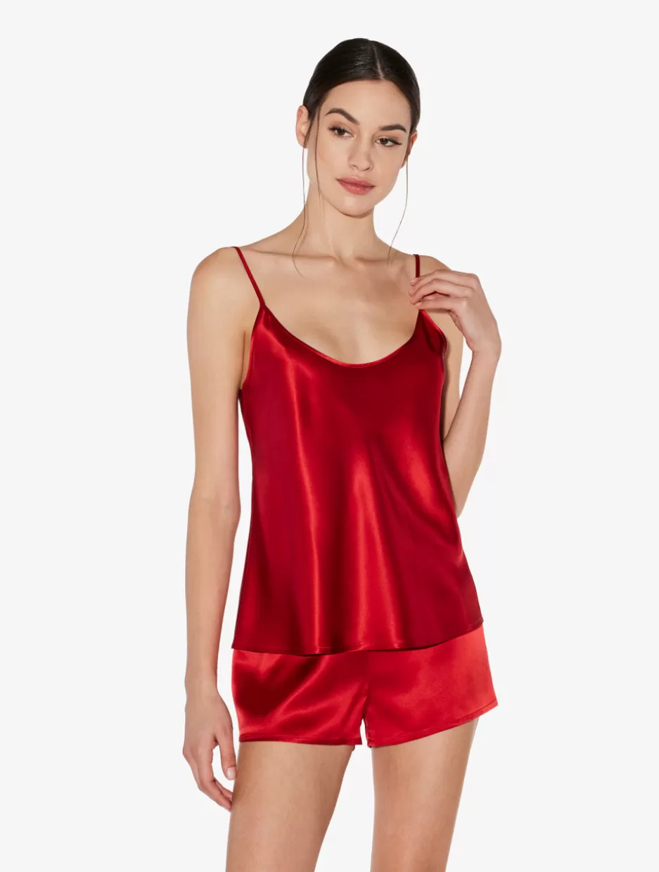 Camisoles | Pajamas-La Perla Silk Camisole In Garnet Red