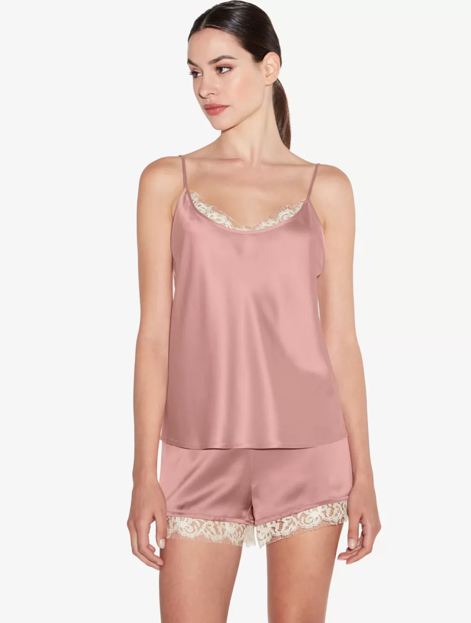 Camisoles | Silk Sleepwear-La Perla Silk Camisole Top With Leavers Lace In Pink