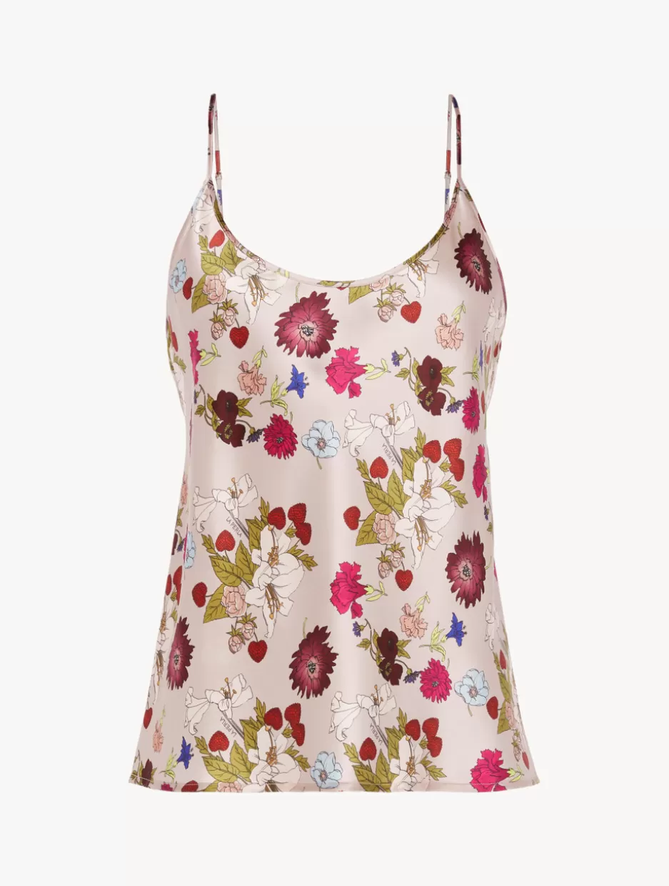 Camisoles | Pajamas-La Perla Silk Floral Print Camisole Top PinkFloral