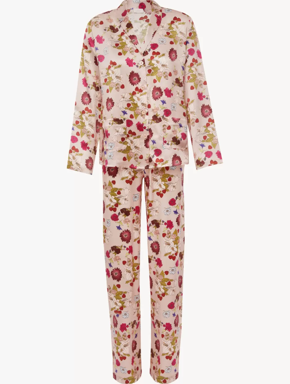 Pajamas | Silk Sleepwear-La Perla Silk Floral Print Pajama Set PinkFloral