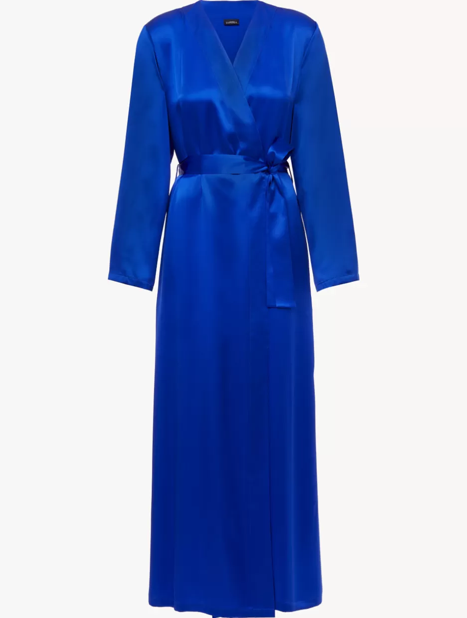 Robes | Silk Sleepwear-La Perla Silk Long Robe In Electric Blue