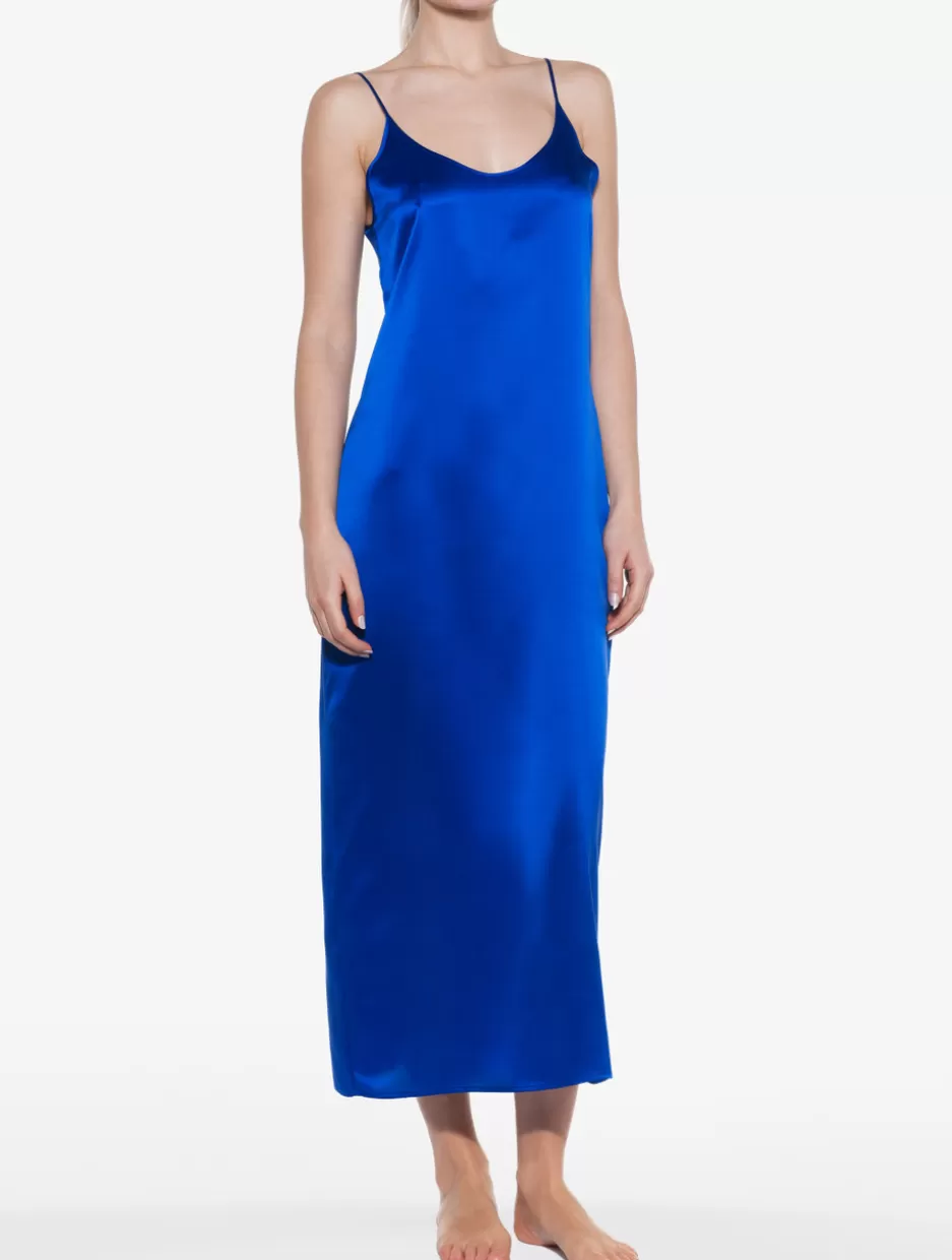 Slips & Dresses | Silk Sleepwear-La Perla Silk Long Slip In Electric Blue