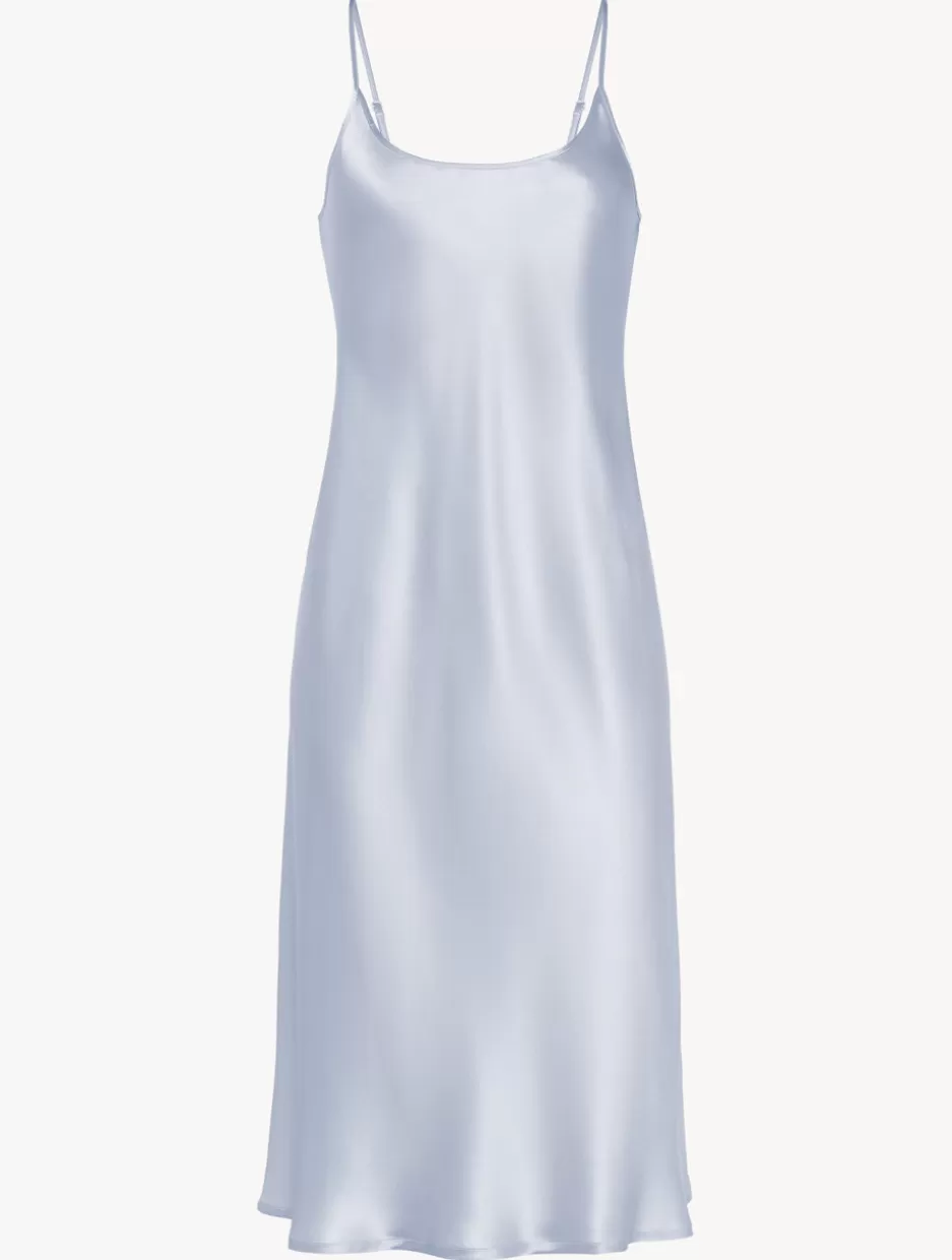 Slips & Dresses | Silk Sleepwear-La Perla Silk Midi Nightdress In Azure LightBlue