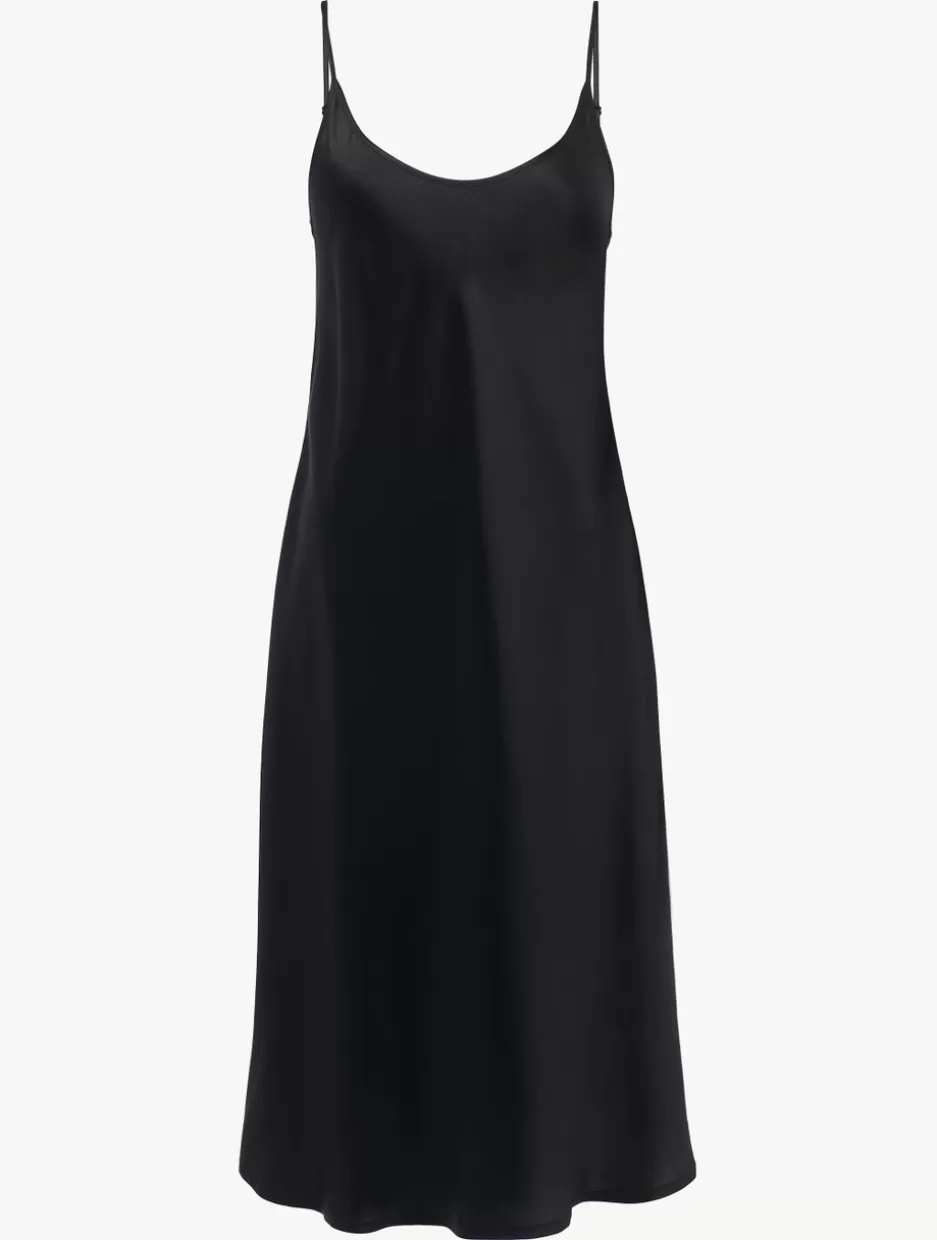 Slips & Dresses | Silk Sleepwear-La Perla Silk Midi Nightdress In Black