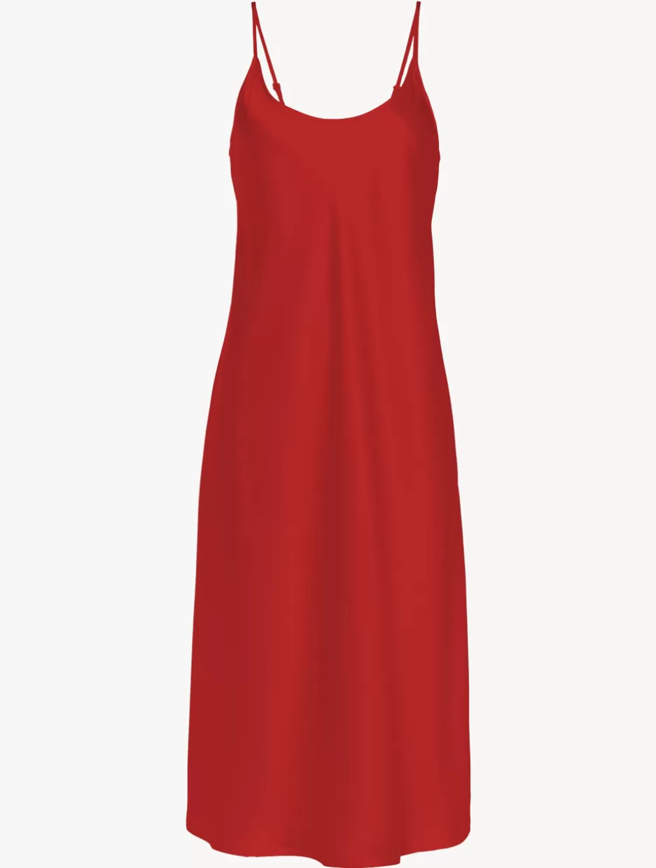 Slips & Dresses | Silk Sleepwear-La Perla Silk Midi Nightdress In Garnet Red