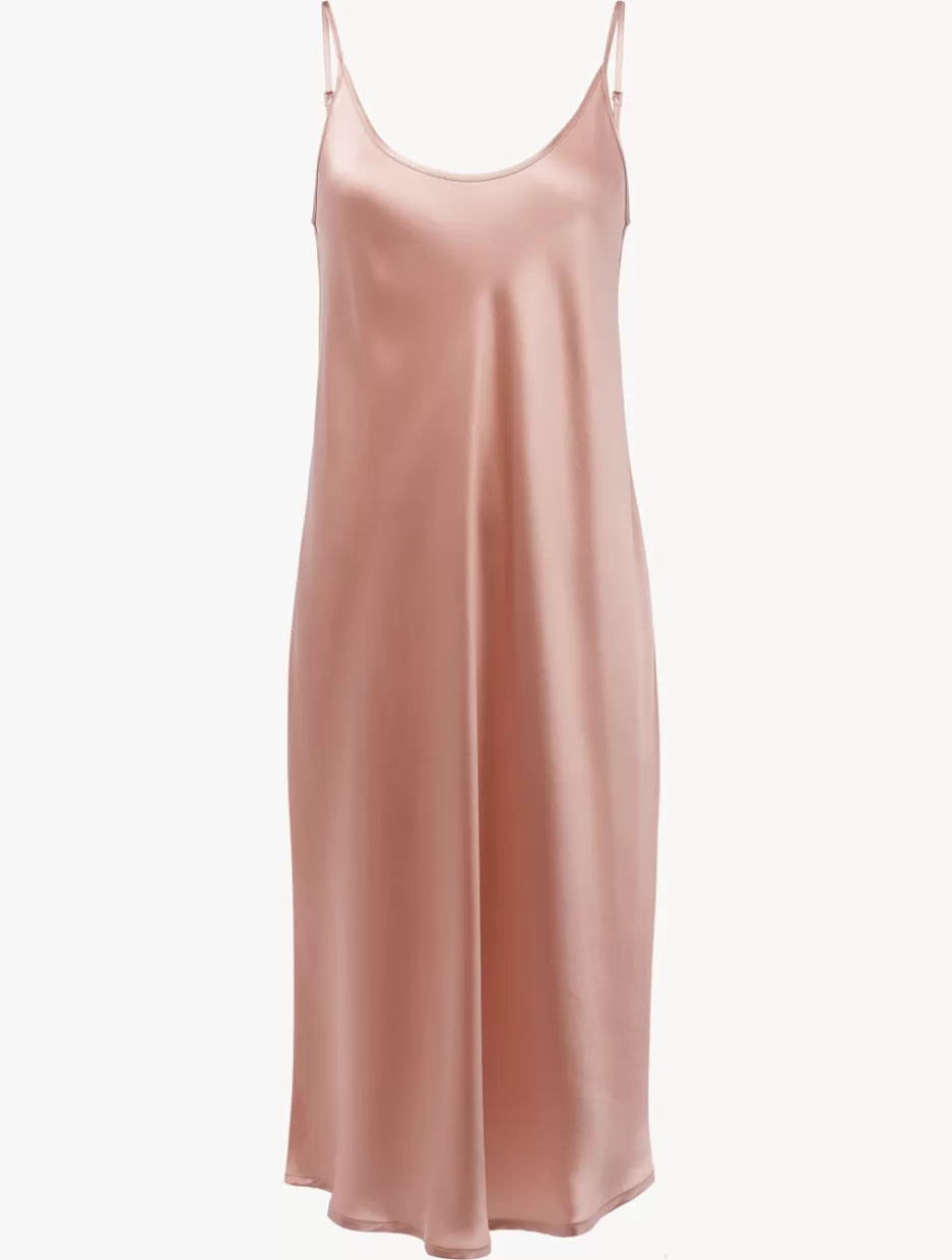 Slips & Dresses | Silk Sleepwear-La Perla Silk Midi Nightdress In Powder Pink