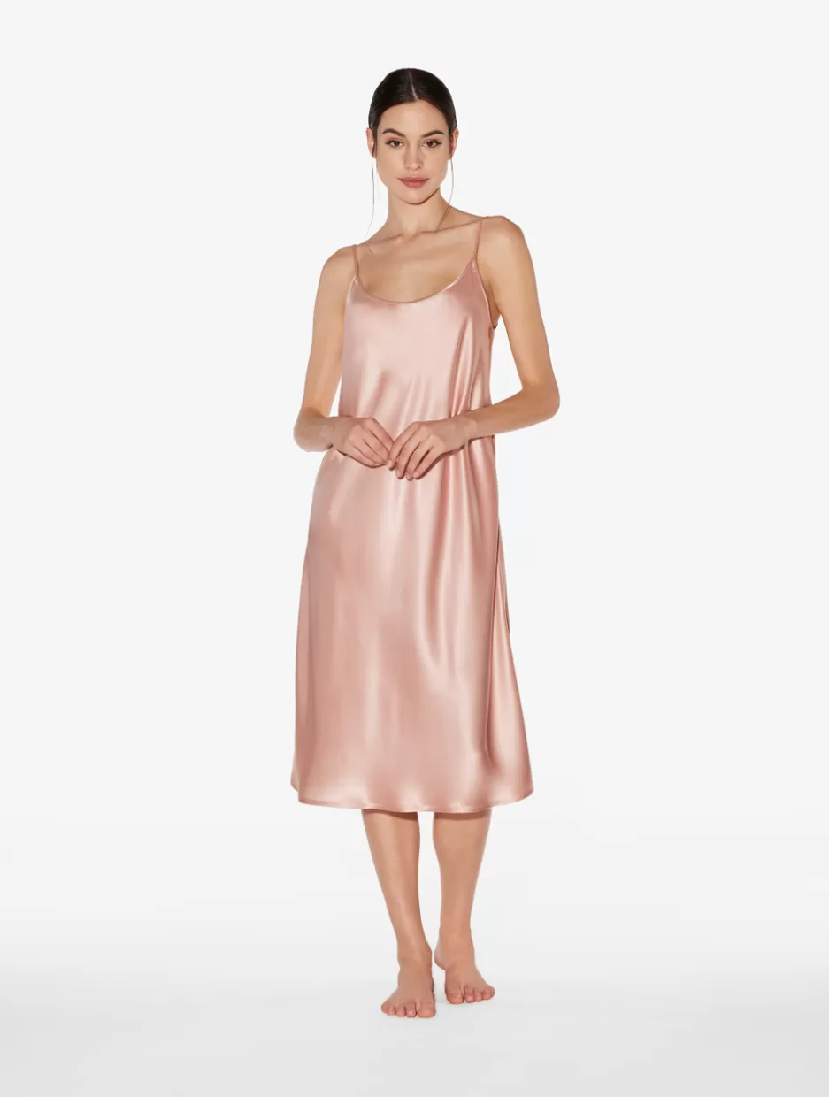 Slips & Dresses | Silk Sleepwear-La Perla Silk Midi Nightdress In Powder Pink