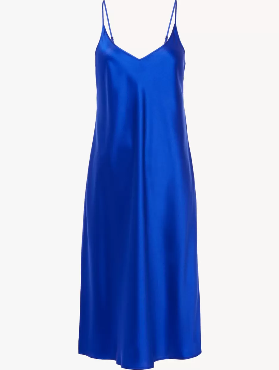 Slips & Dresses | Silk Sleepwear-La Perla Silk Midi Nightgown In Electric Blue