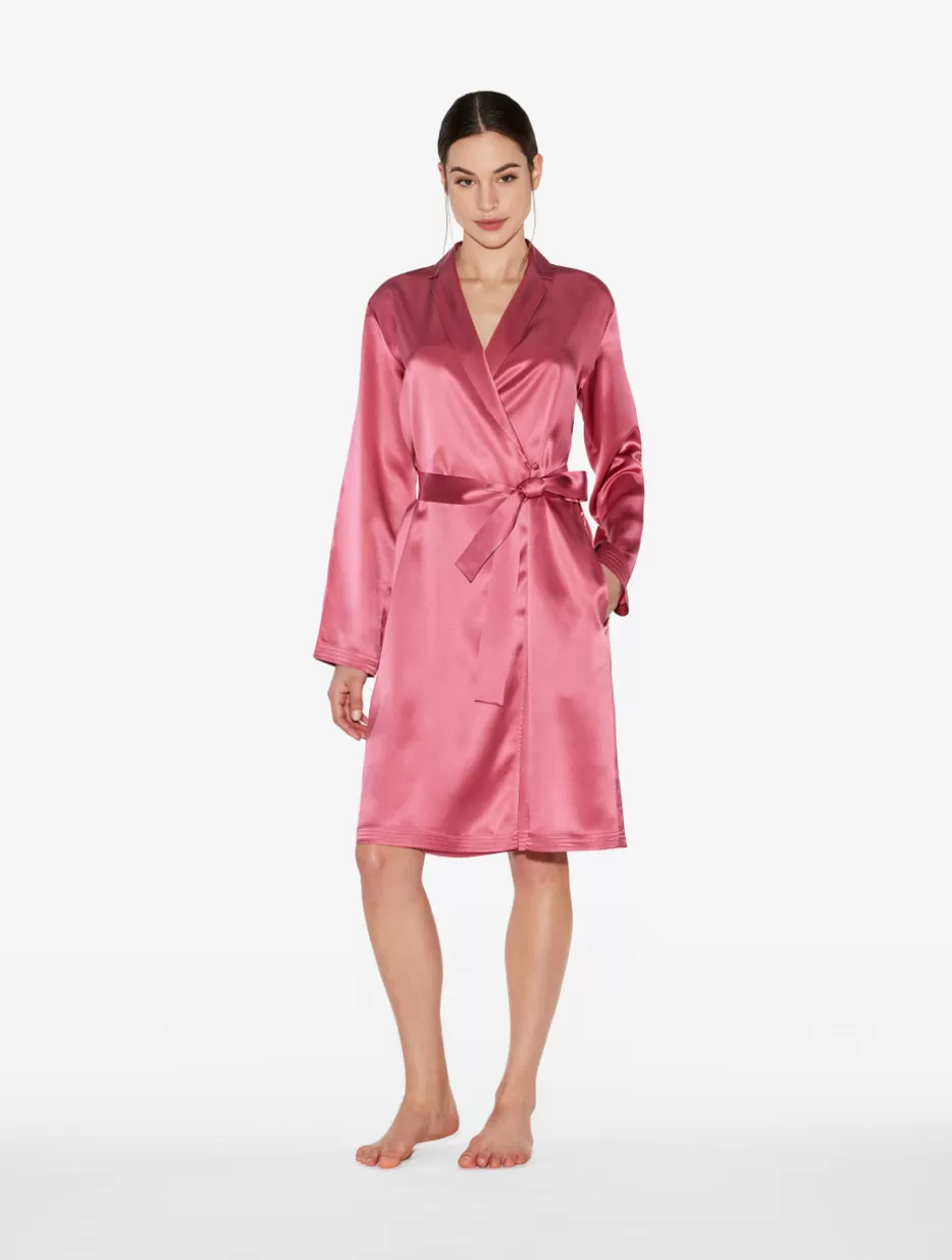 Robes | Silk Sleepwear-La Perla Silk Short Robe In Wild Orchid WildOrchid