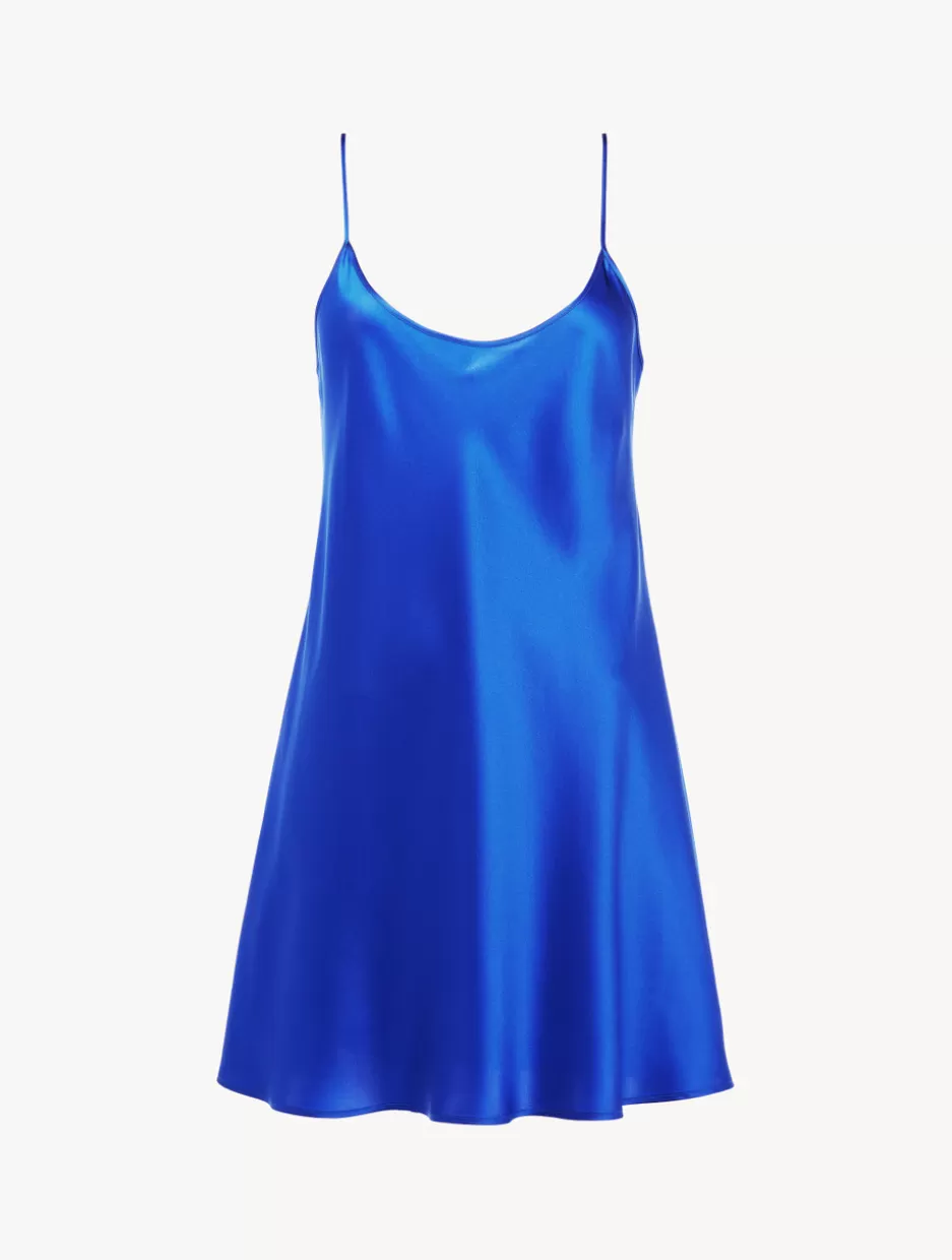 Pajamas | Slips & Dresses-La Perla Silk Short Slip In Electric Blue