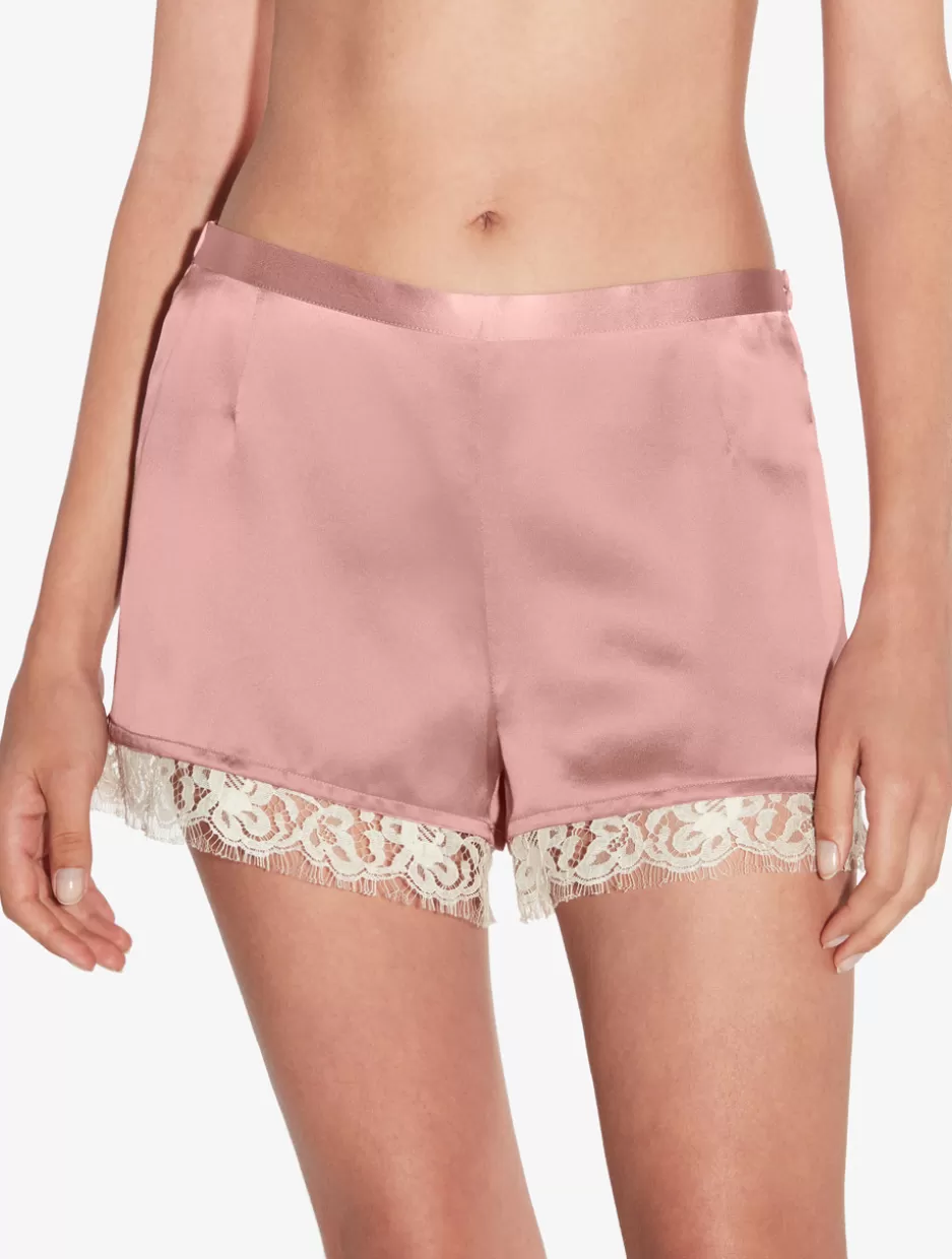 Sleep Shorts & Trousers | Silk Sleepwear-La Perla Silk Shorts With Leavers Lace In Pink