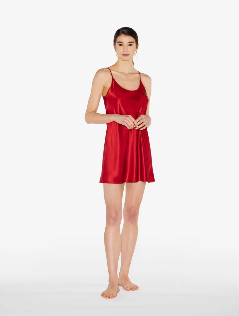 Slips & Dresses | Silk Sleepwear-La Perla Silk Slip Dress In Garnet Red