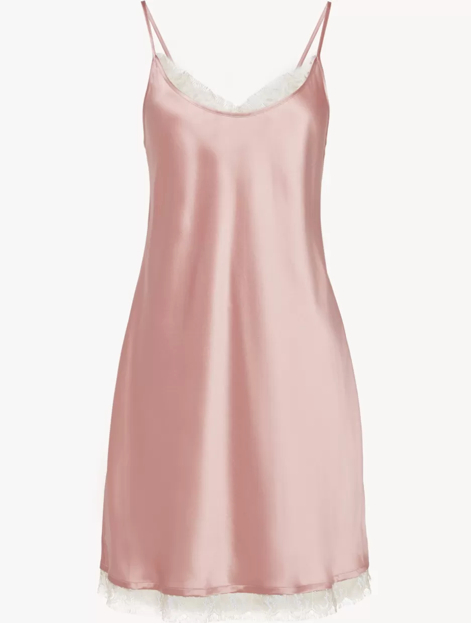 Slips & Dresses | Silk Sleepwear-La Perla Silk Slip With Leavers Lace In Pink