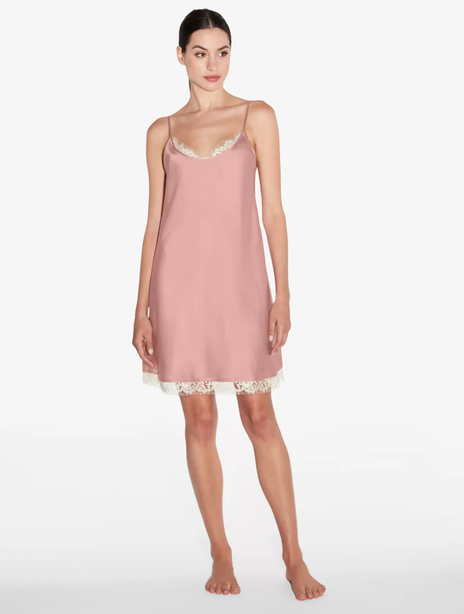 Slips & Dresses | Silk Sleepwear-La Perla Silk Slip With Leavers Lace In Pink