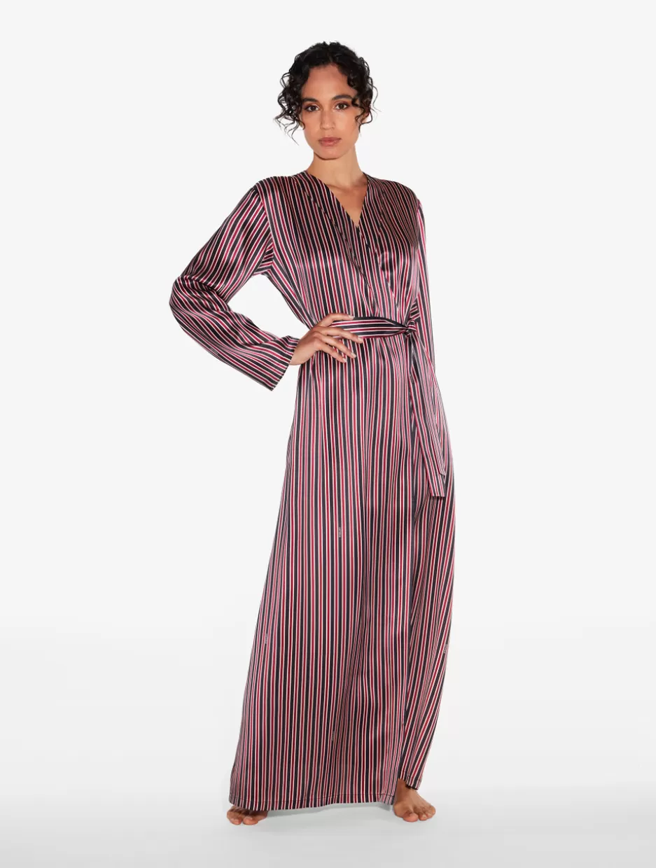 Robes | Silk Sleepwear-La Perla Silk Striped Long Robe Stripes