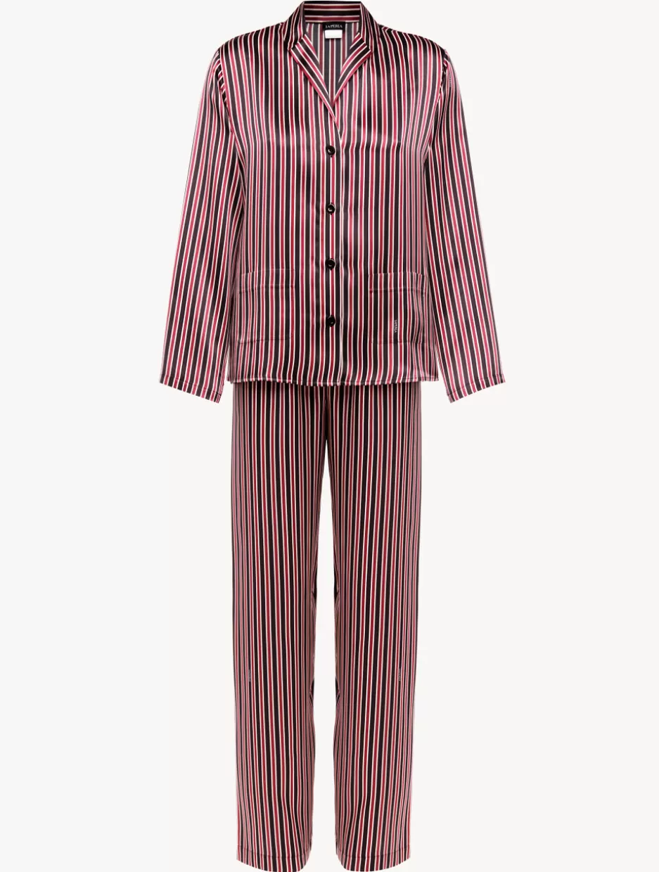 Pajamas | Silk Sleepwear-La Perla Silk Striped Pajama Set Stripes