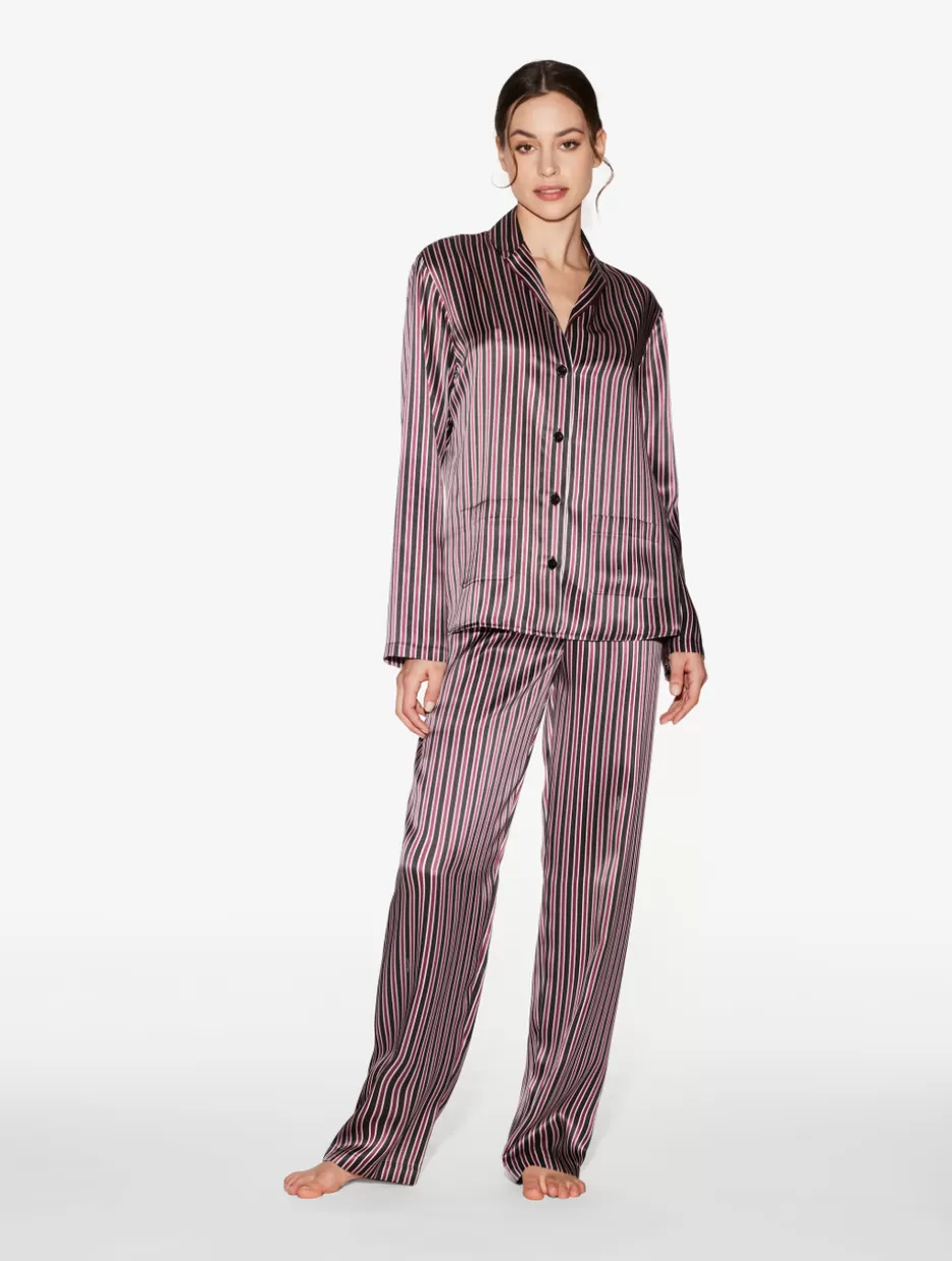 Pajamas | Silk Sleepwear-La Perla Silk Striped Pajama Set Stripes