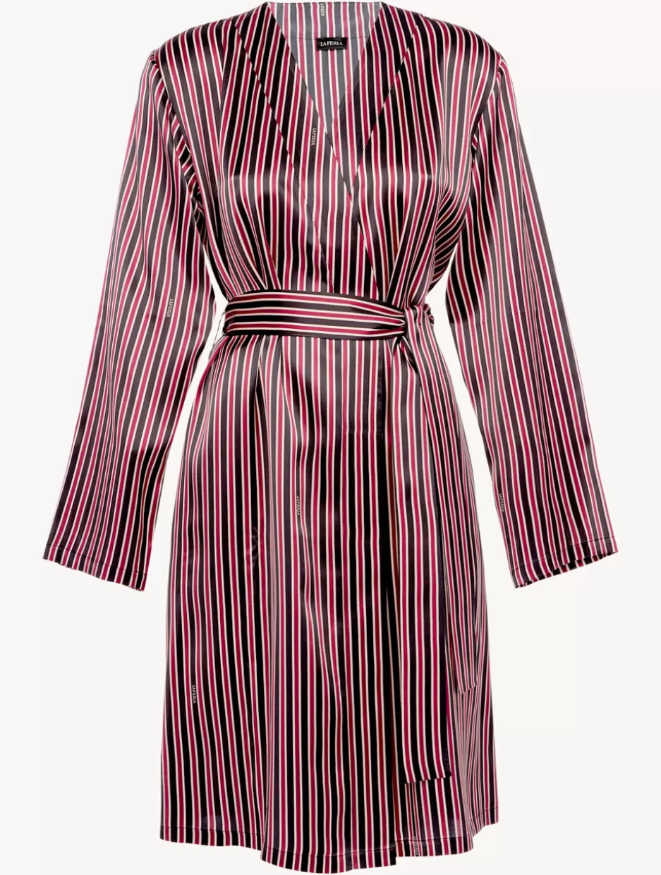 Robes | Silk Sleepwear-La Perla Silk Striped Short Robe Stripes