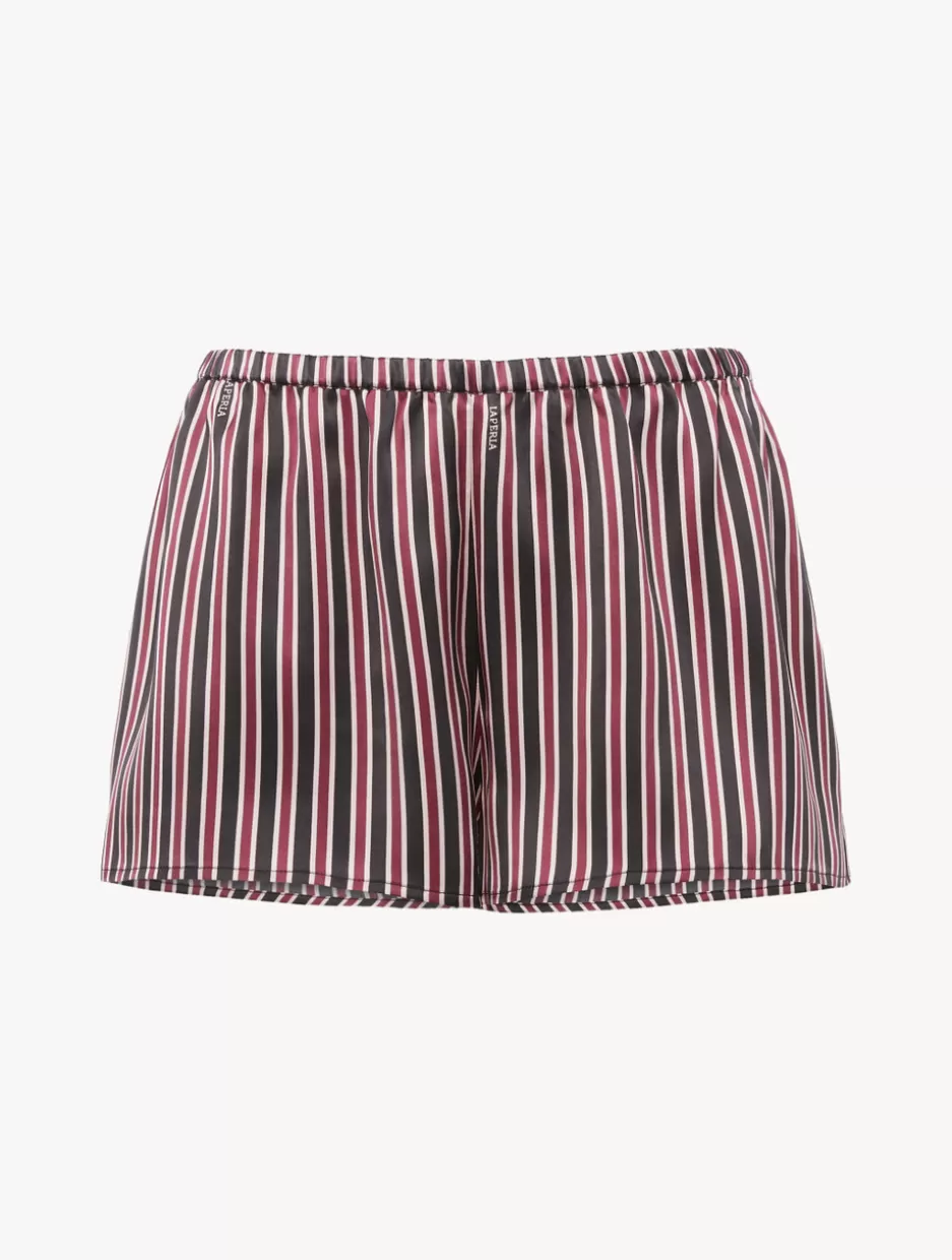 Pajamas | Sleep Shorts & Trousers-La Perla Silk Striped Sleep Shorts Stripes