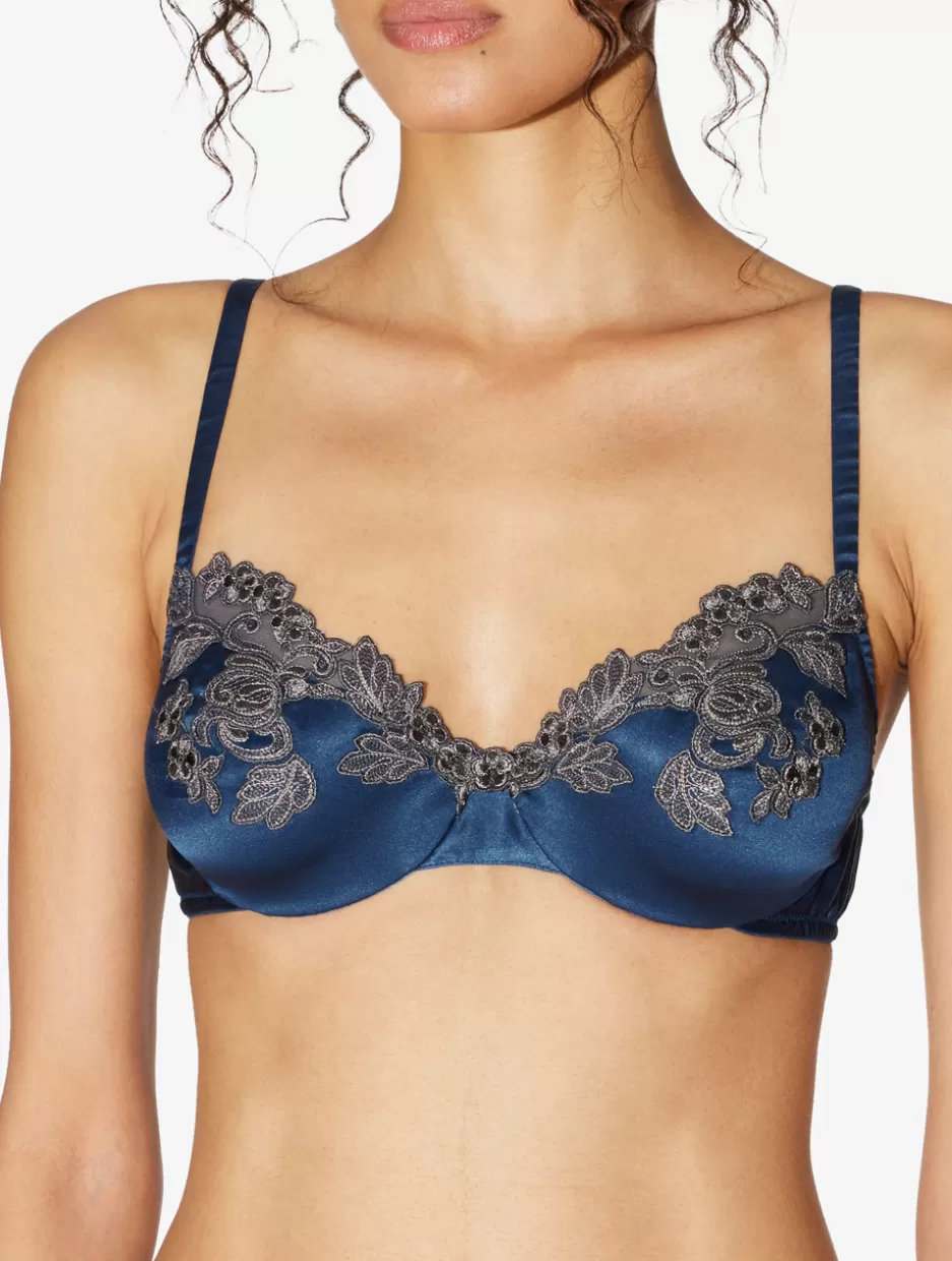 silk_underwired_bra_in_blue_with_frastaglio_10124.webp Underwired-La Perla Silk Underwired Bra In With Frastaglio Blue