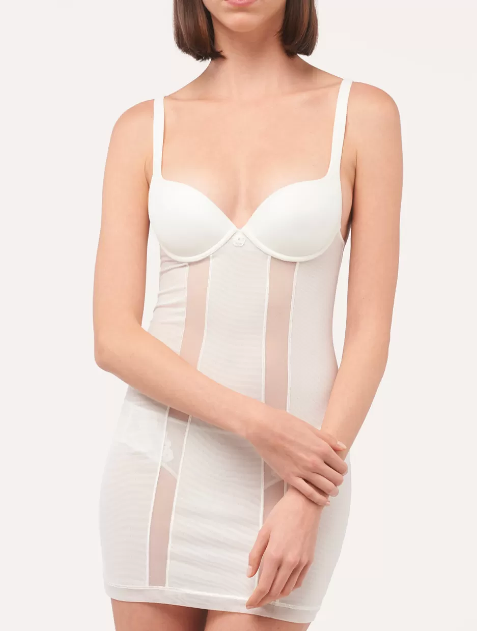 Shapewear | Slips & Dresses-La Perla Slip Dress In Stretch Tulle Off-White