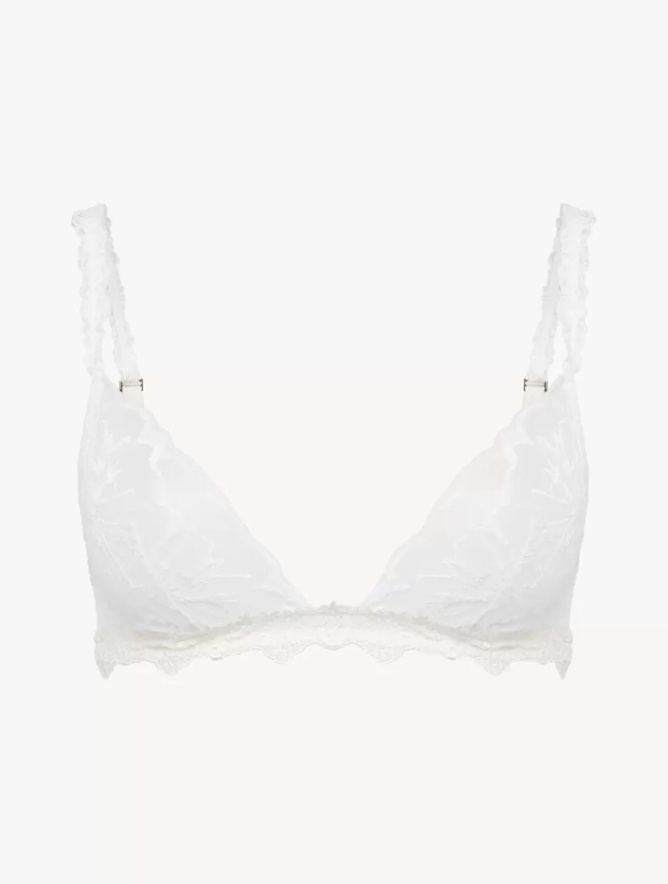 Triangle | Wireless-La Perla Soft Triangle Bra In Off With Leavers Lace White