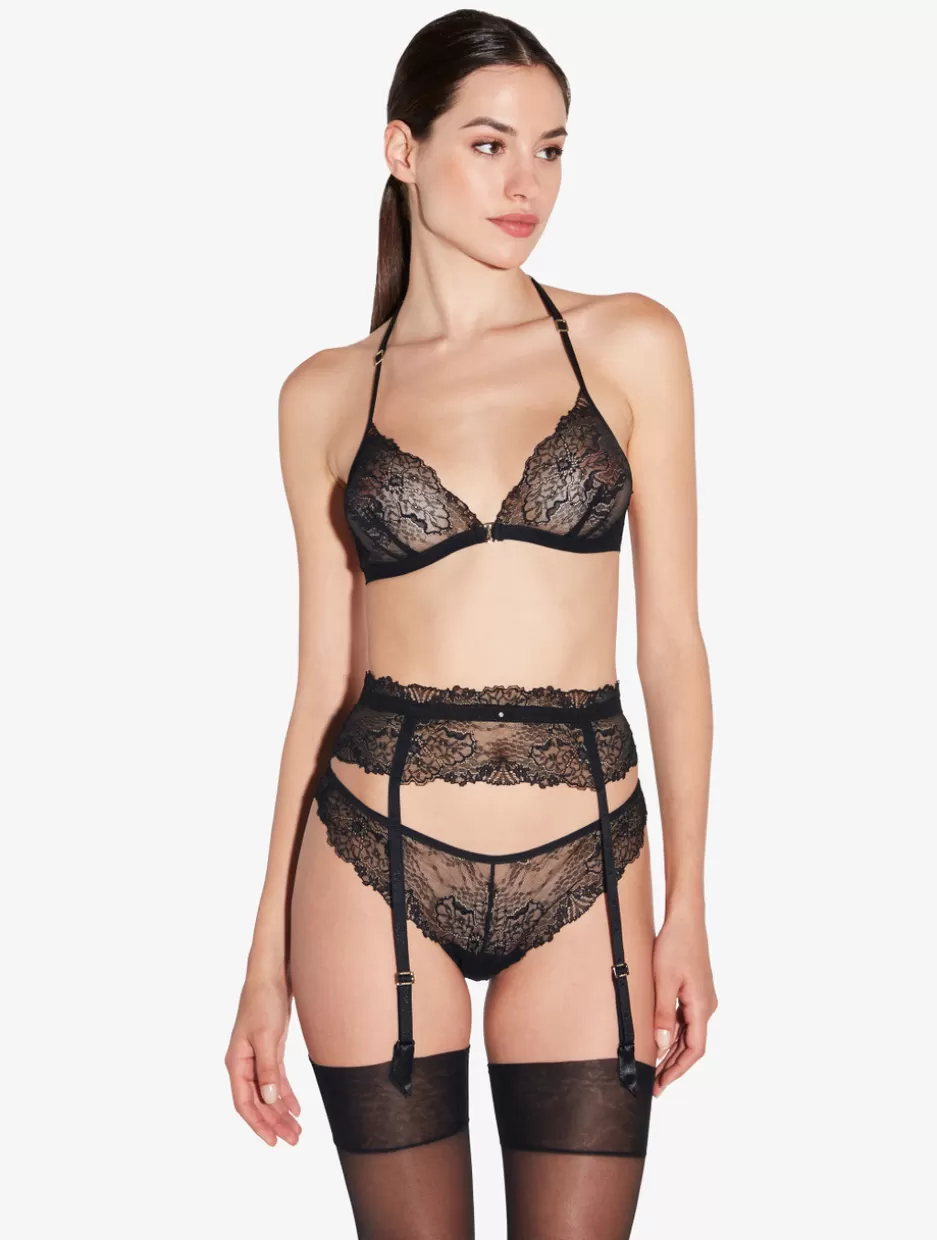 Garter Belts-La Perla Suspender Belt In With Leavers Lace Black