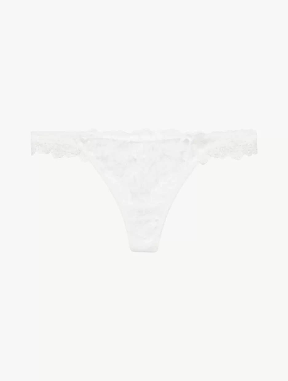 G string & Thong-La Perla Thong In Off With Leavers Lace White