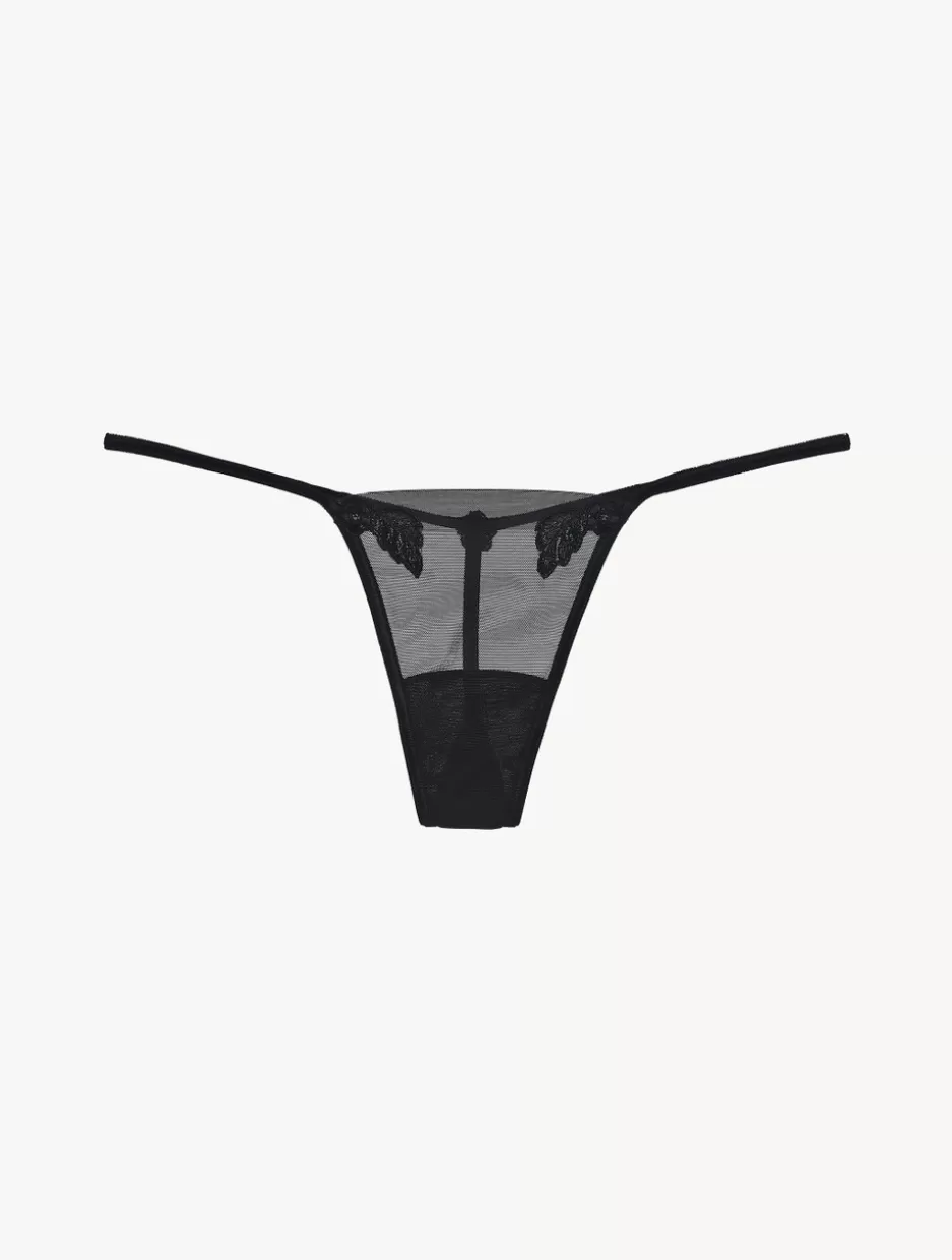 G string & Thong | Shapewear-La Perla Thong In Sheer Stretch Tulle Black