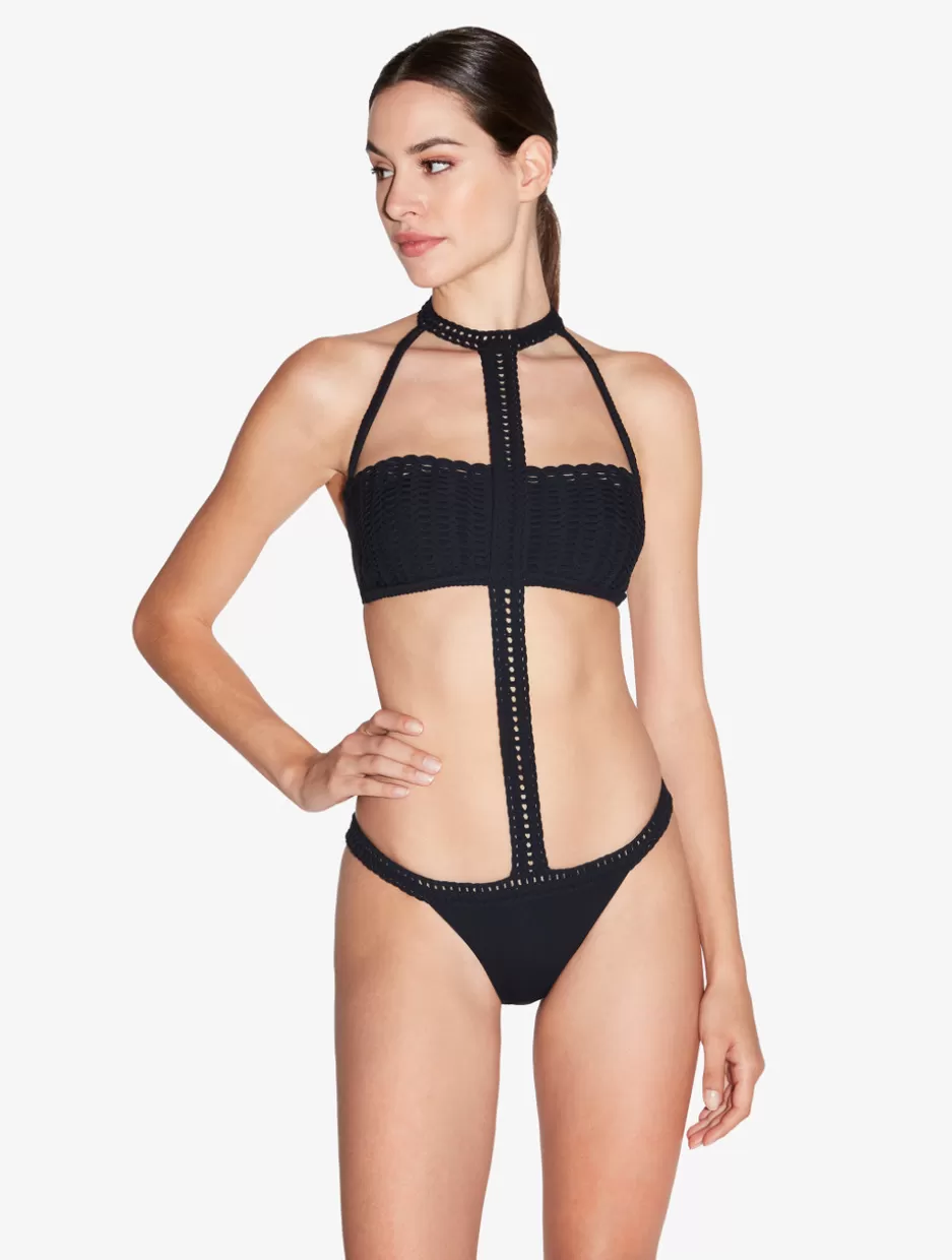 Bikinis | One-Piece Bathing Suits-La Perla Trikini In With Soutache Black