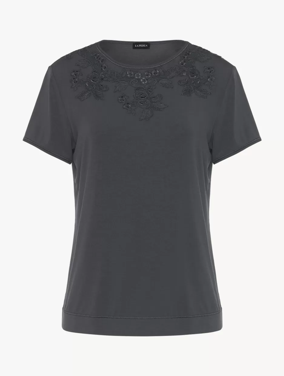 Camisoles | Pajamas-La Perla T-shirt In Charcoal Grey