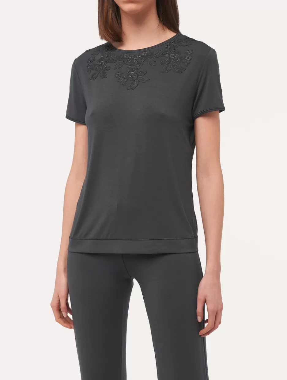 Camisoles | Pajamas-La Perla T-shirt In Charcoal Grey