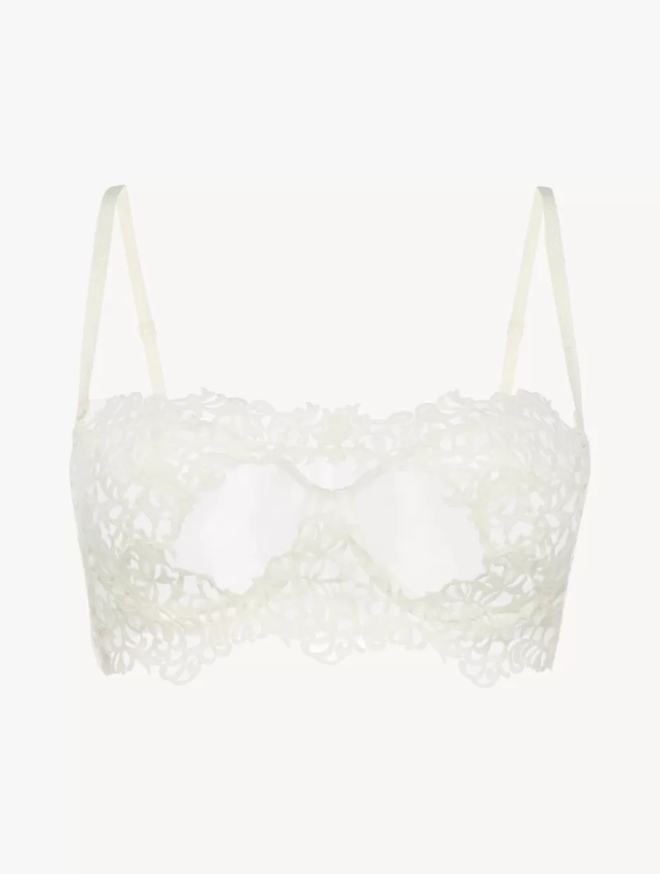 Bandeau | Strapless & Multiway-La Perla Underwired Bra With Macramé In Off-white OffWhite